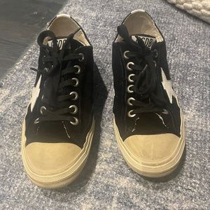 Golden goose black velvet sneakers size 8.5